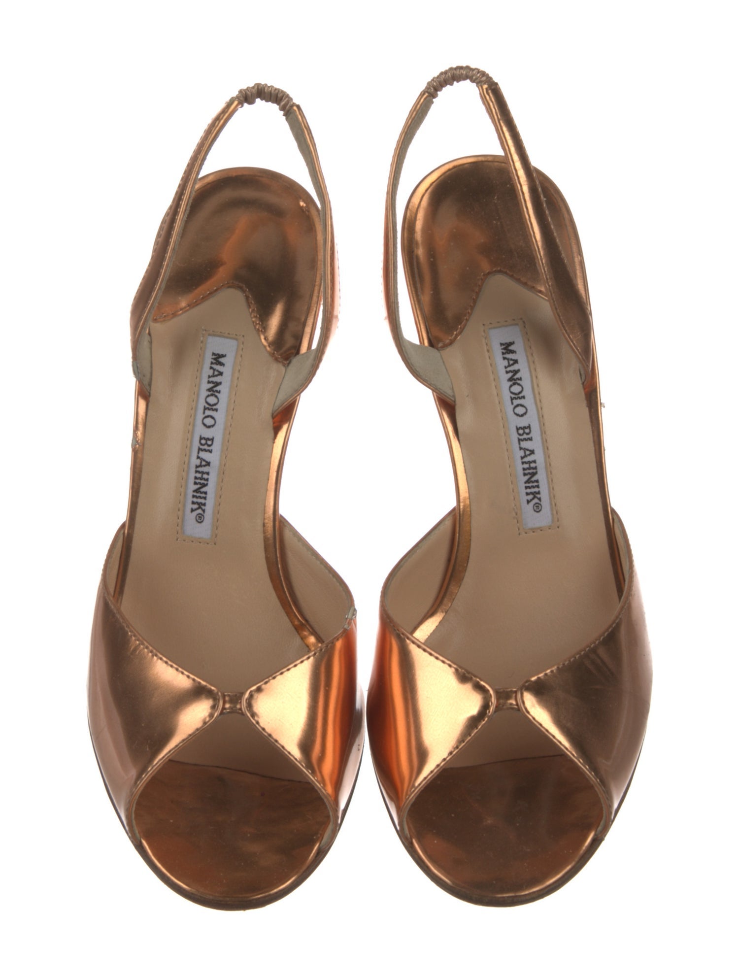 Manolo Blahnik Patent Leather Slingback Sandals